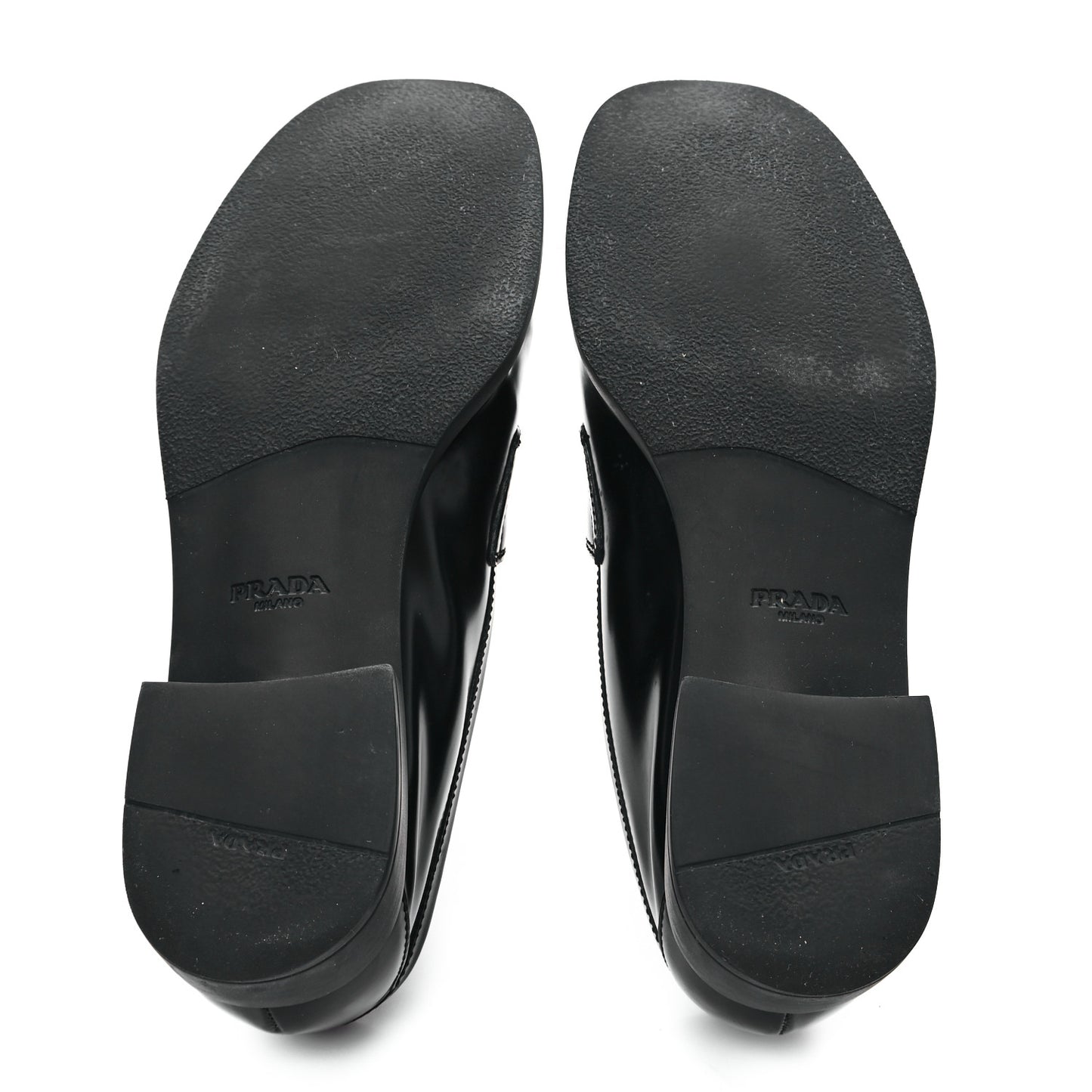 Spazzolato Metal Triangle Logo 20mm Loafers 39.5 Black