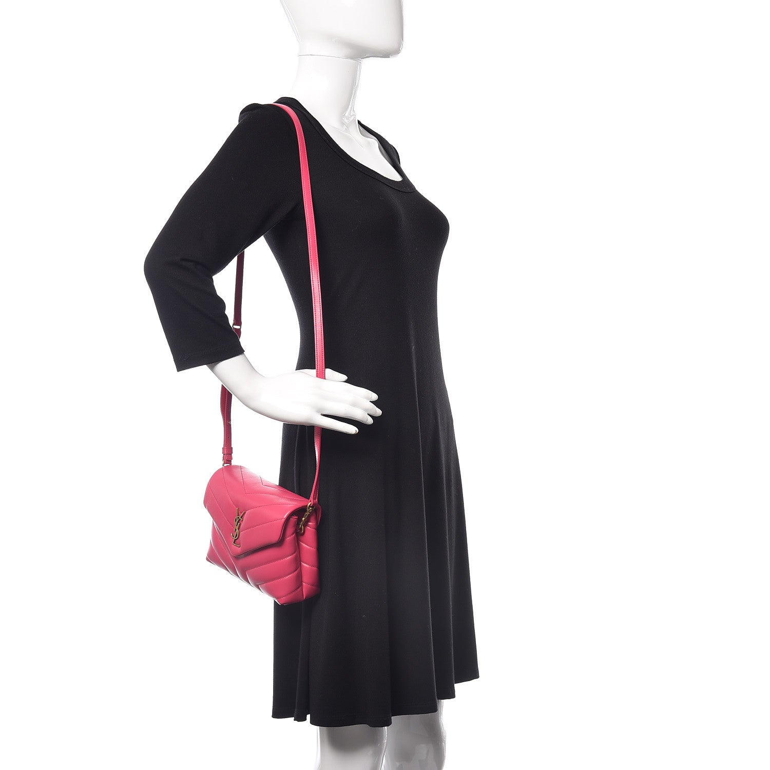 Saint Laurent Calfskin Y Quilted Monogram Toy Loulou Crossbody Bag Freesia 2 of 13