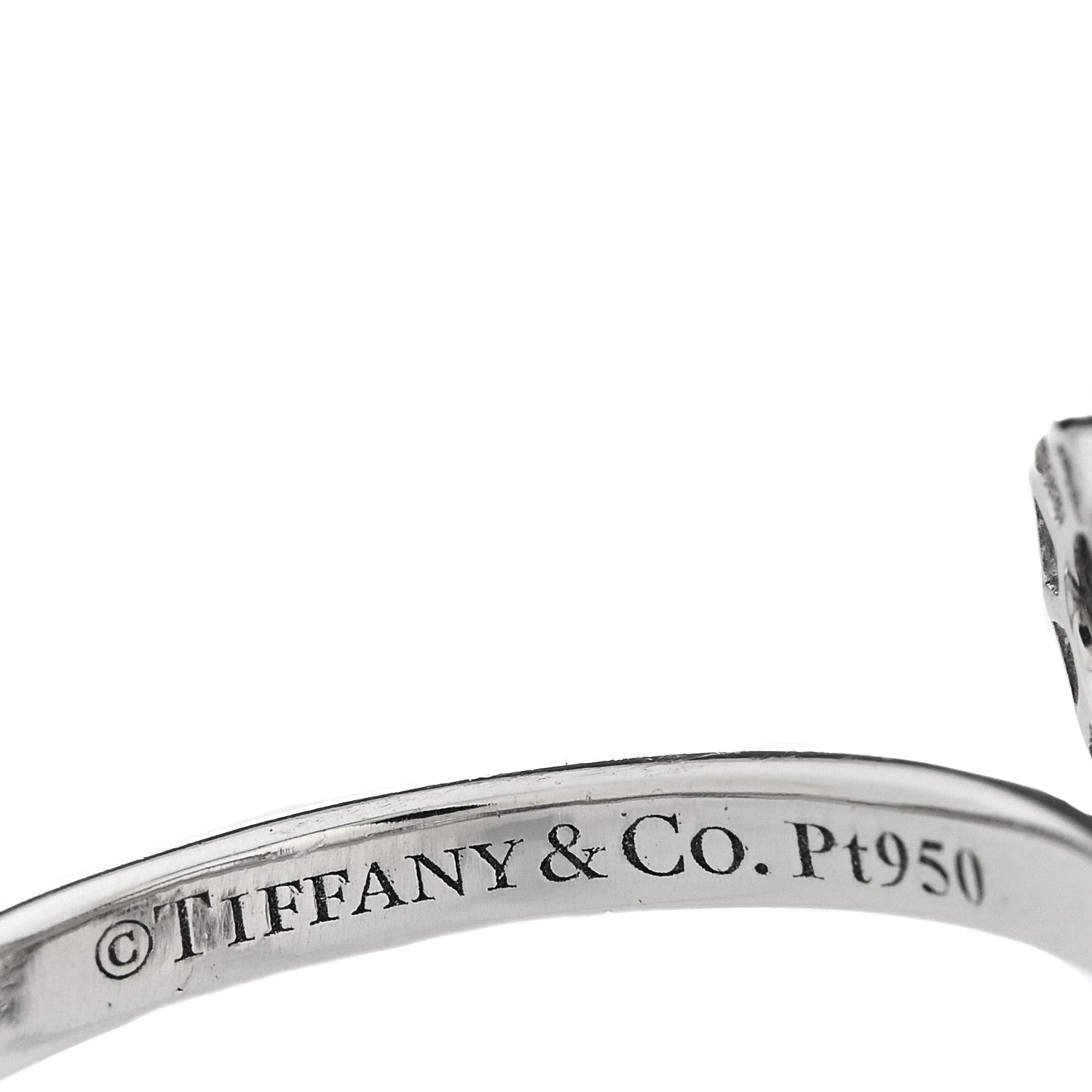 Tiffany Platinum Diamond Bow Ring 45 3.25 4 of 4
