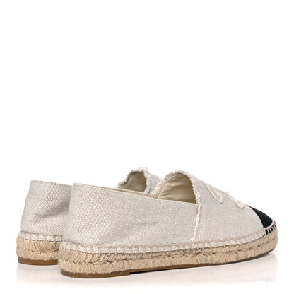 Chanel Canvas Velvet CC Espadrilles 39 Beige Black 4 of 12