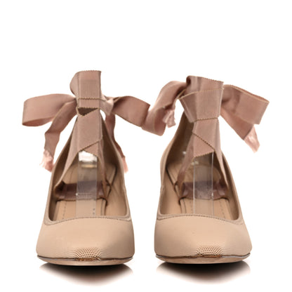 Christian Dior Grosgrain Neoprene Lucite Etoile Pumps 37.5 Nude 2 of 10