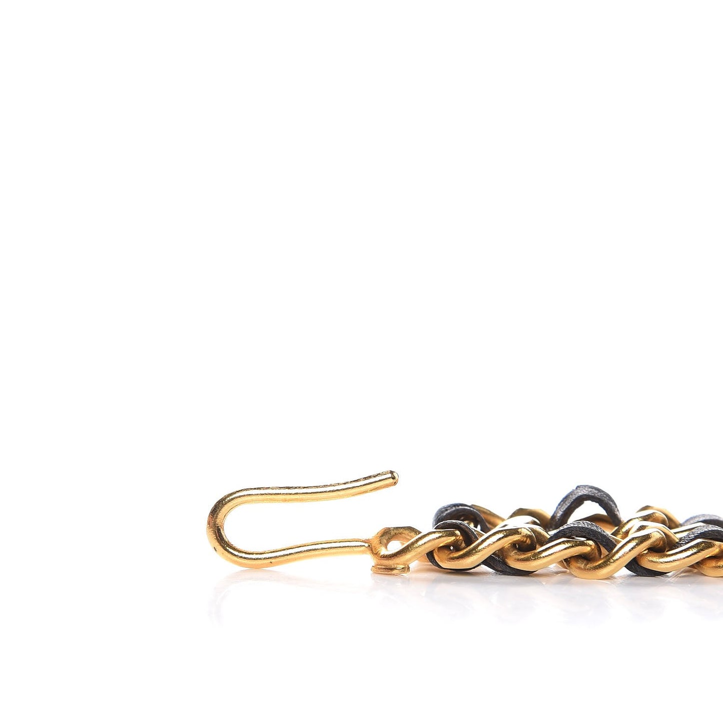 Metal Lambskin Chain CC Clover Belt Gold