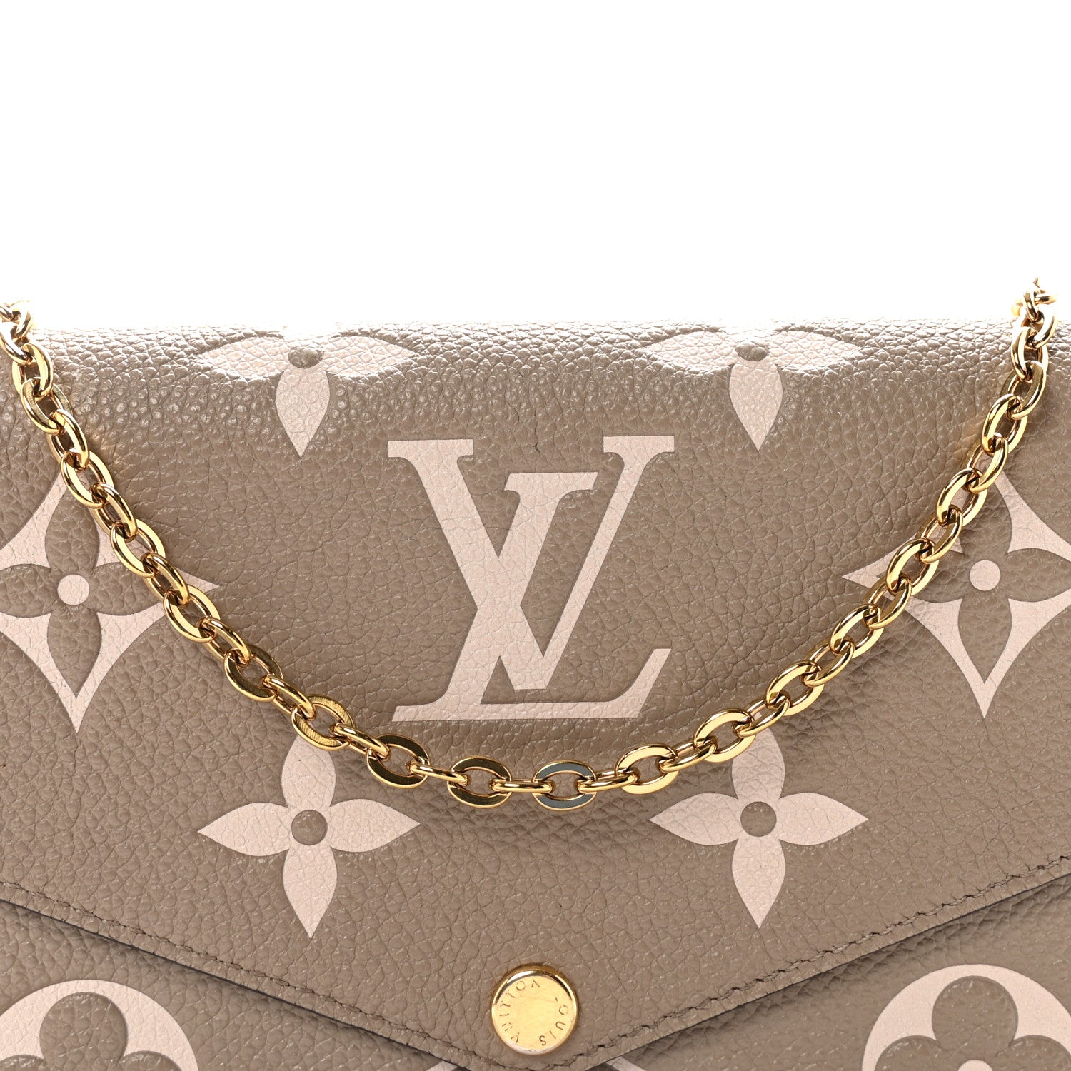 Louis Vuitton Empreinte Monogram Giant Felicie Pochette Tourterelle Creme 8 of 11