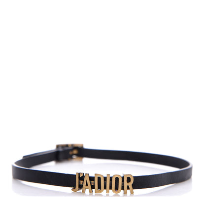 Christian Dior Calfskin J'Adior Logo Choker Necklace Black 1 of 8