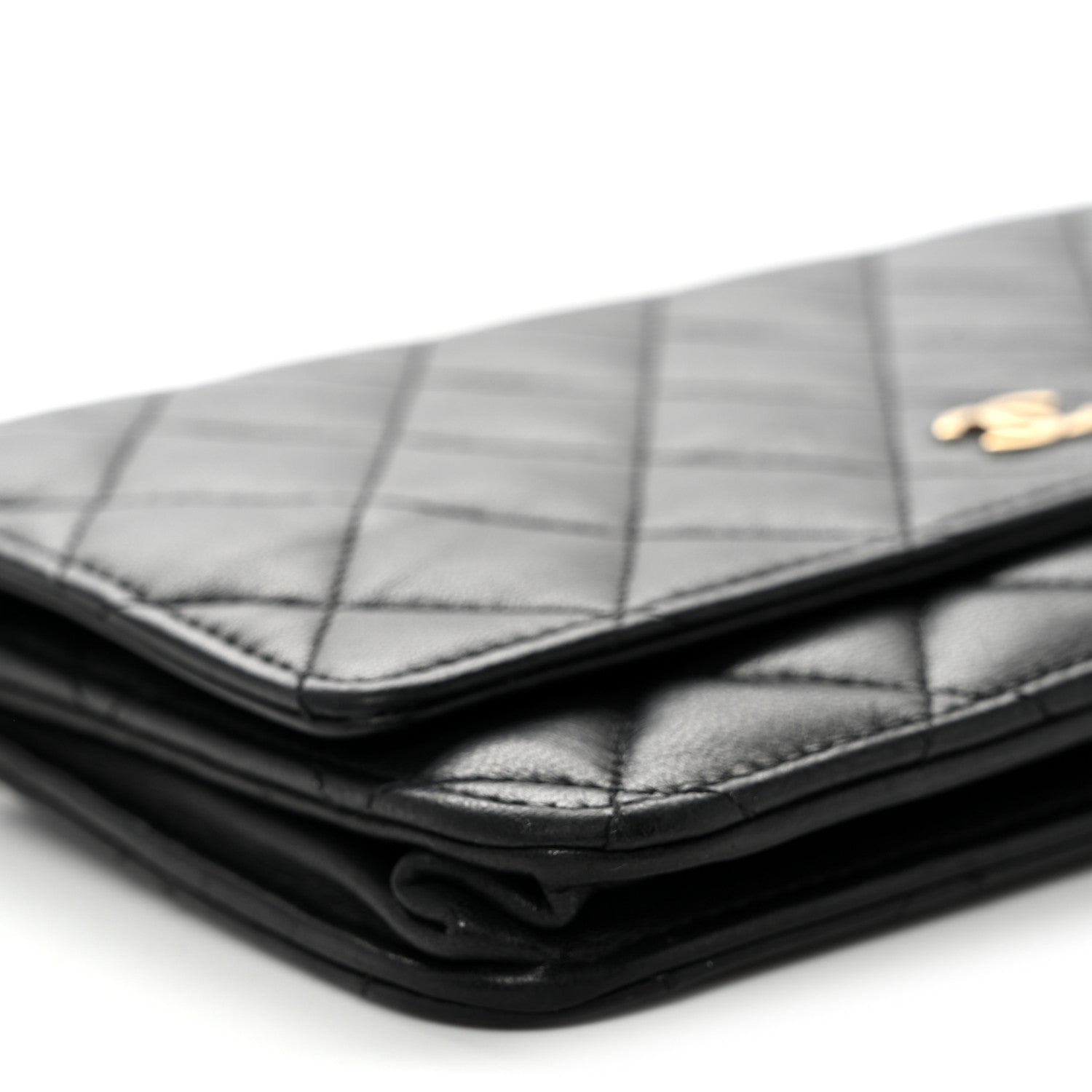 Chanel Lambskin Quilted Wallet On Chain WOC Black 10 of 13