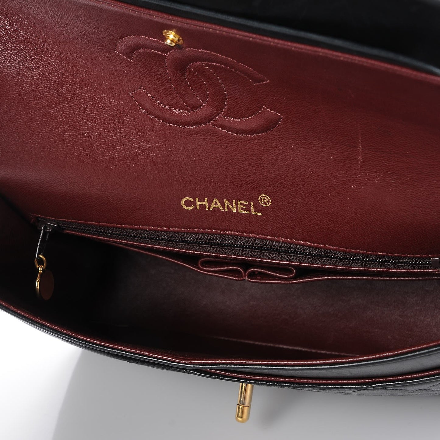 Lambskin Quilted Medium Double Flap Black