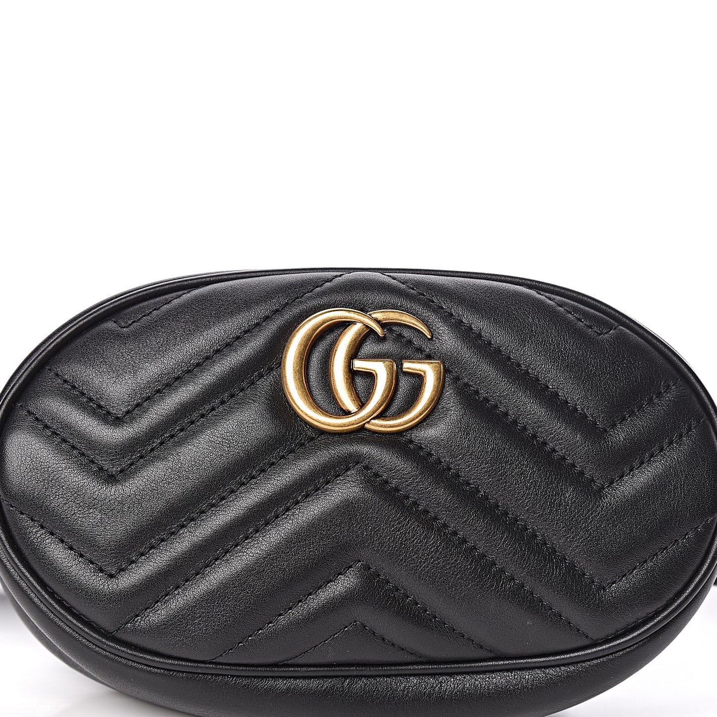 Calfskin Matelasse GG Marmont Belt Bag 85 34 Black