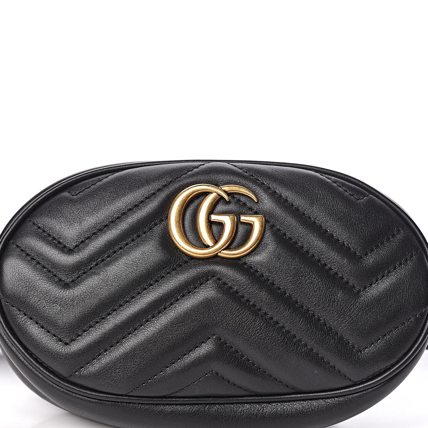 Gucci Calfskin Matelasse GG Marmont Belt Bag 85 34 Black 8 of 10