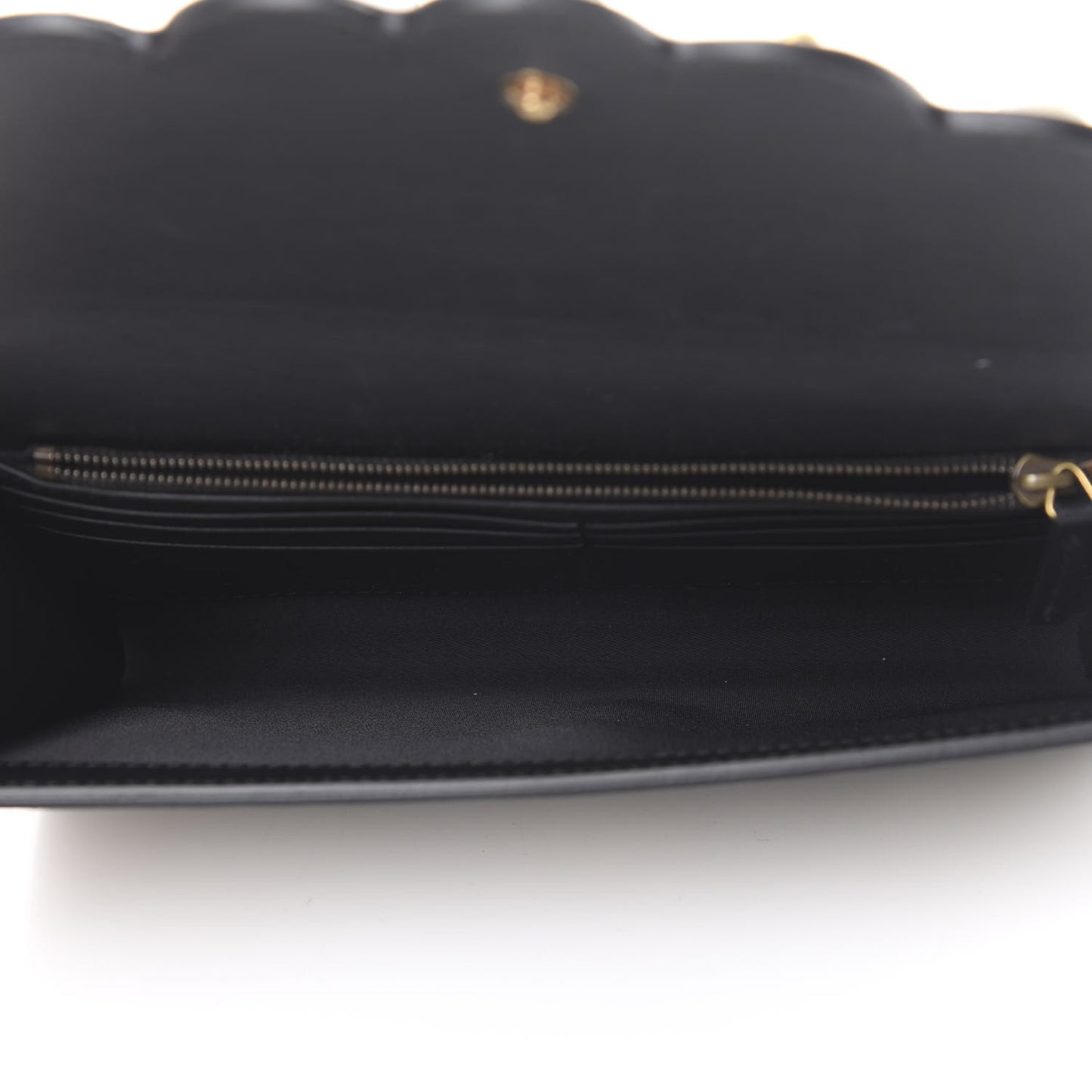 GG Supreme Monogram Mini Peony Pearly Clutch Black