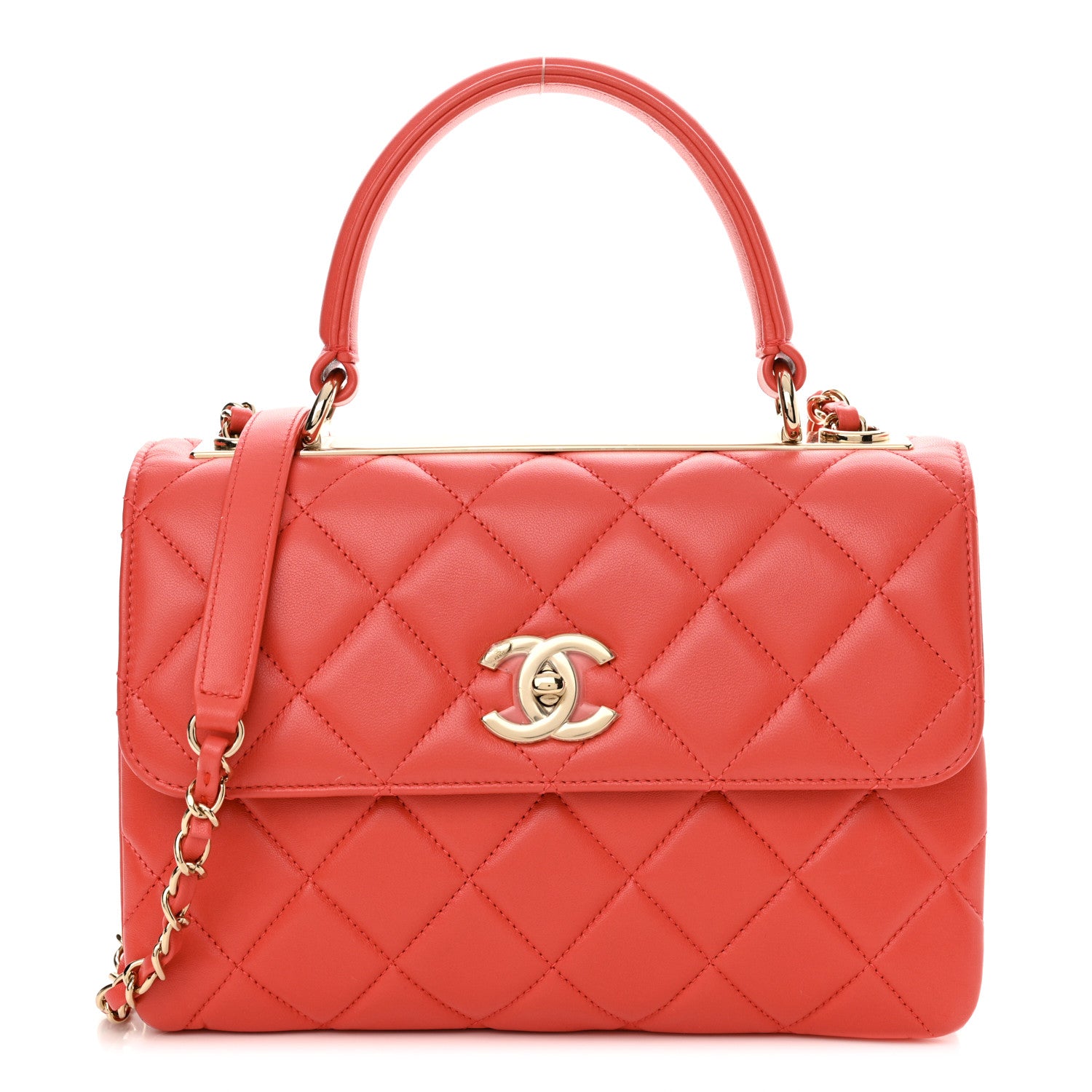 Chanel Lambskin Quilted Small Trendy CC Flap Dual Handle Bag Bright Pink 1 of 12