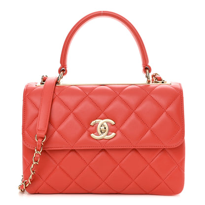 Chanel Lambskin Quilted Small Trendy CC Flap Dual Handle Bag Bright Pink 1 of 12