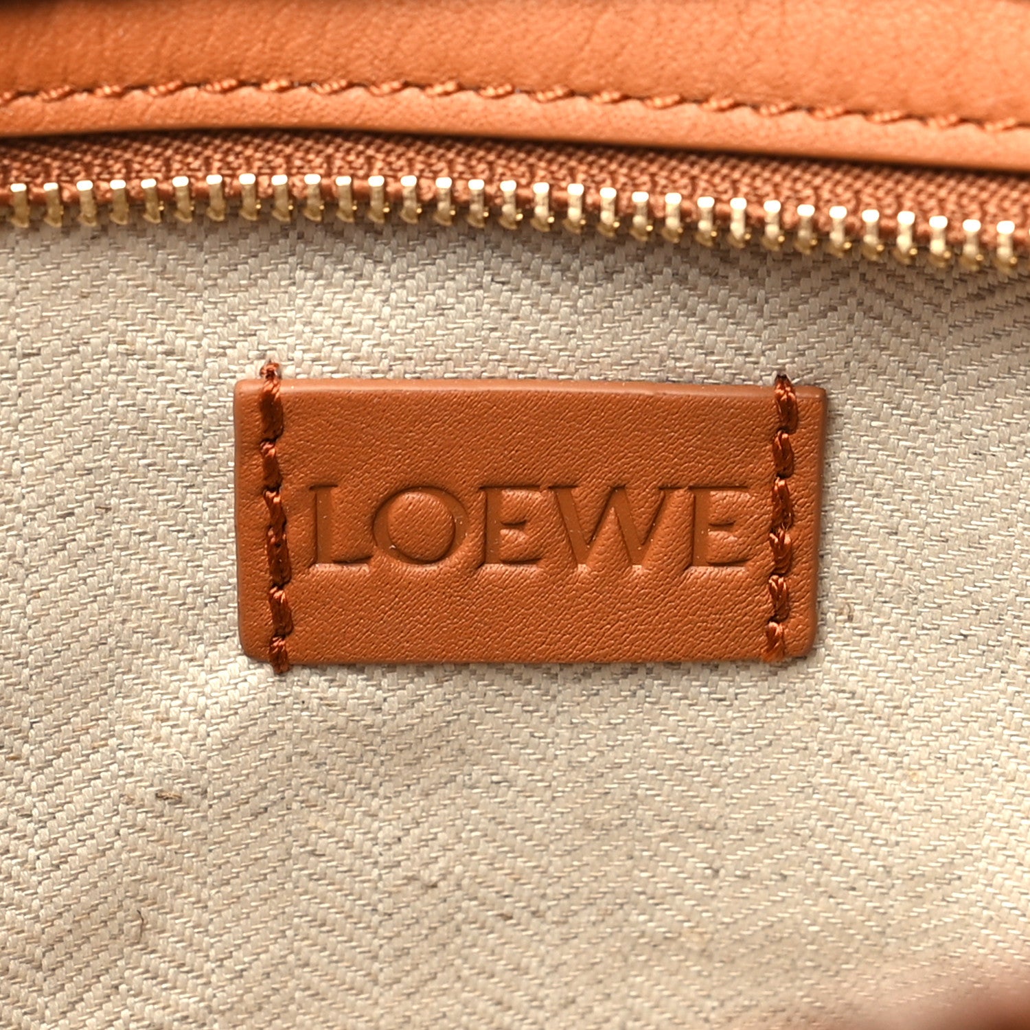 Loewe Raffia Calfskin Slit Pochette Bag Honey Gold 6 of 10