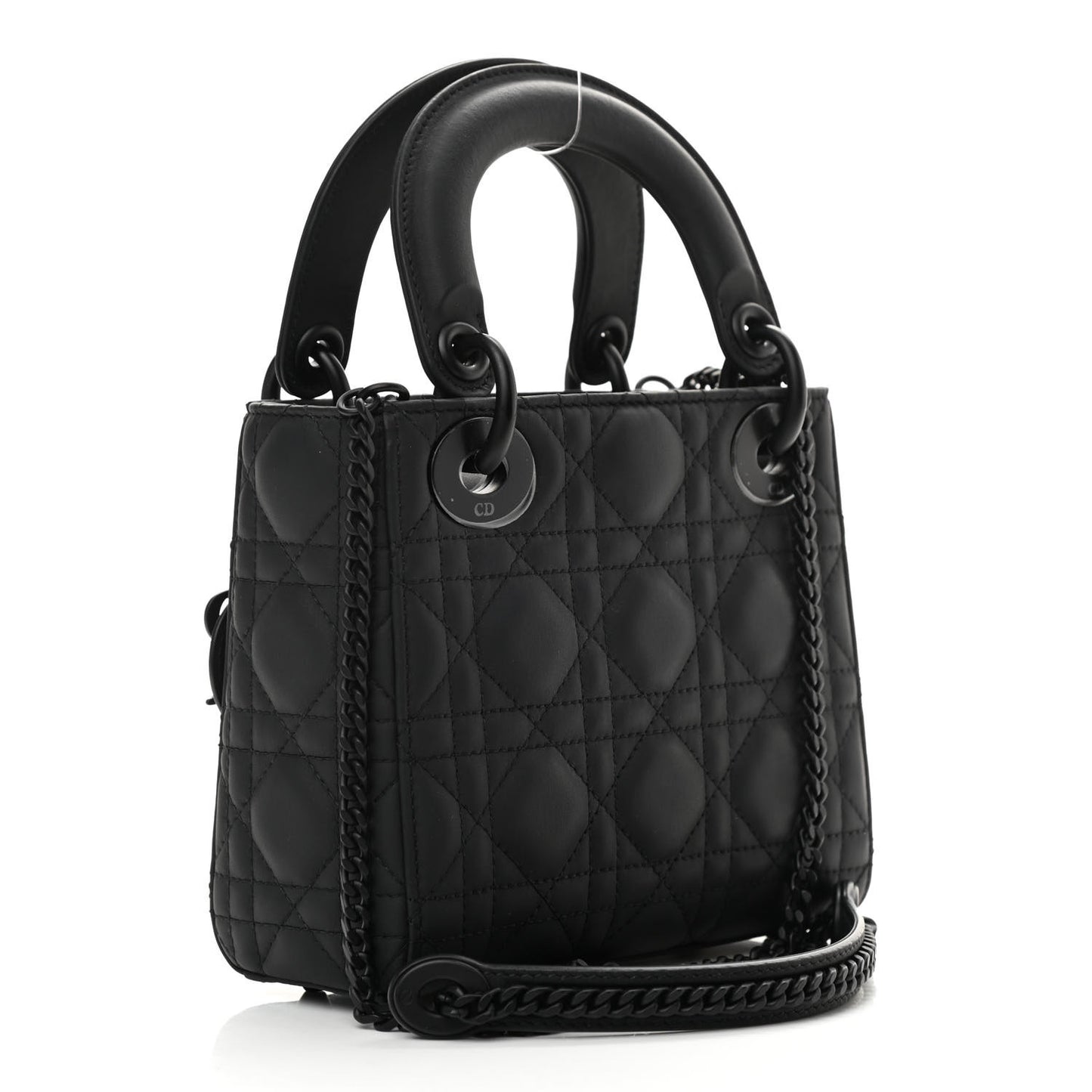 Ultra Matte Calfskin Cannage Mini Lady Dior Black