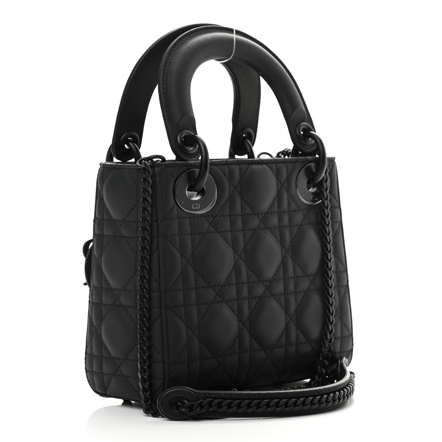 Christian Dior Ultra Matte Calfskin Cannage Mini Lady Dior Black 2 of 9