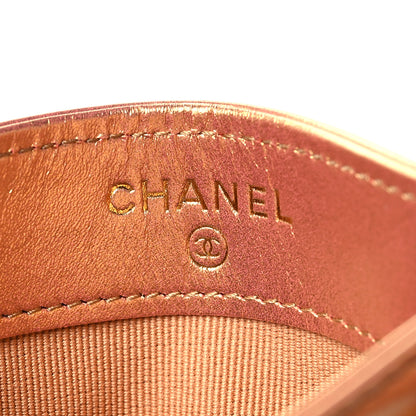 Chanel Metallic Lambskin Quilted CC Card Holder Golden 6 of 10