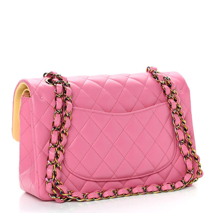 Chanel Lambskin Quilted Small Double Flap Pink Yellow 2 of 5