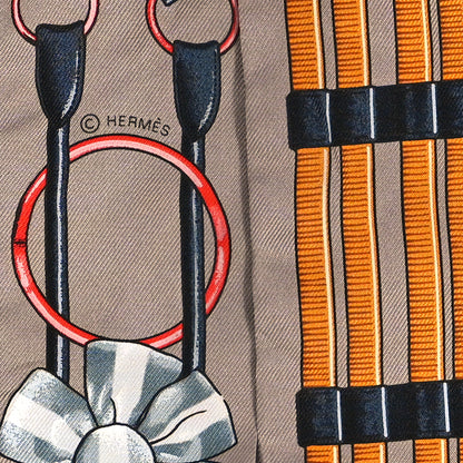 Hermes Silk Jumping Twilly Beige Cendre Orange Anthracite 4 of 4