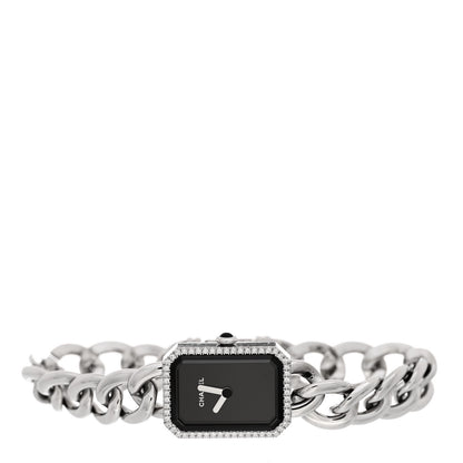 Chanel Stainless Steel Diamond Bezel 20mm Chain Premiere Quartz Watch Black 2 of 5