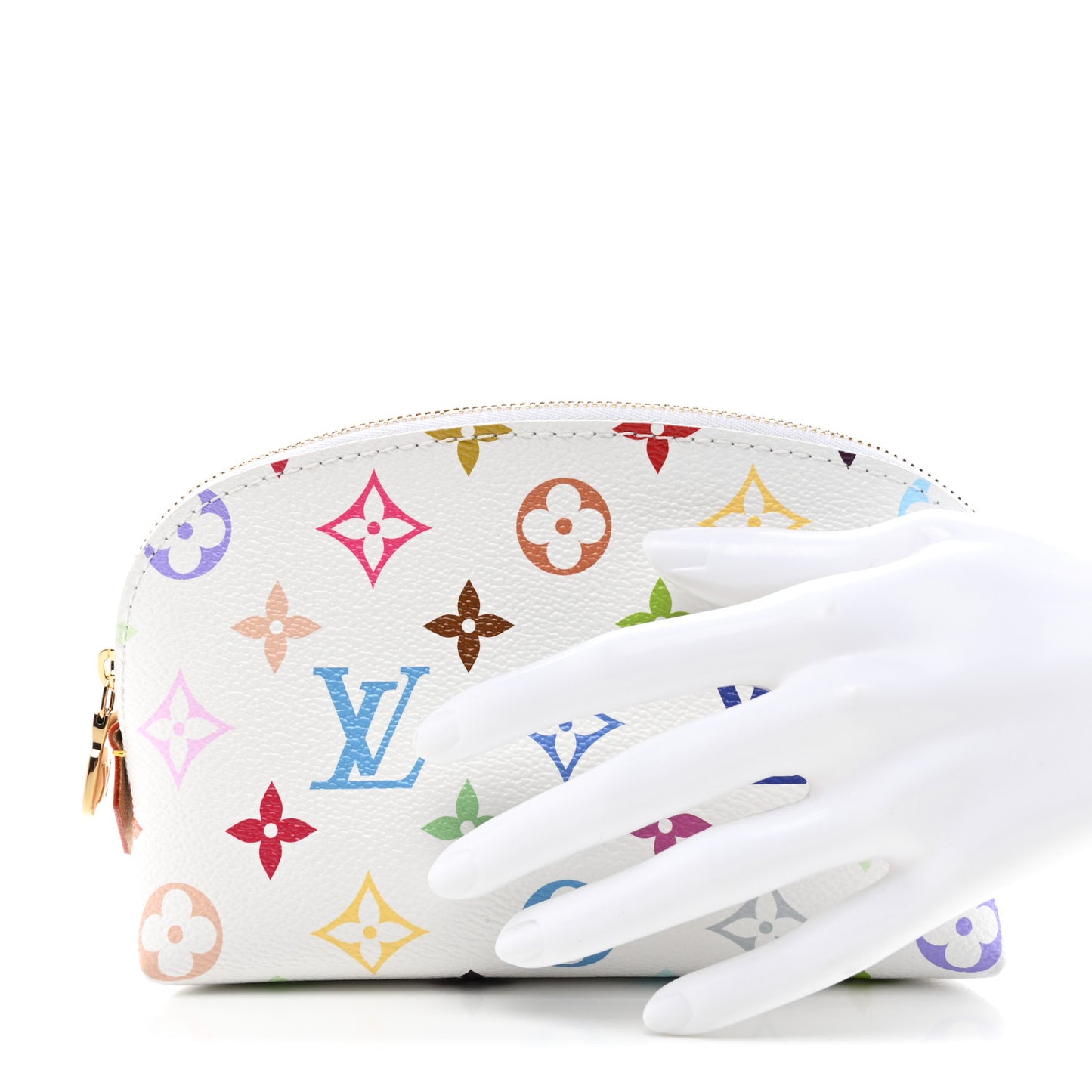 LV x TM Monogram Multicolor Cosmetic Pouch PM White