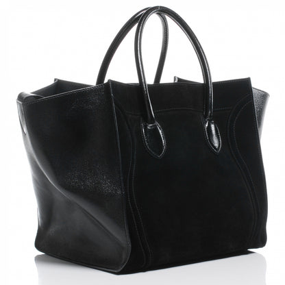 Celine Suede Patent Leather Large Phantom Luggage Black 3 of 8