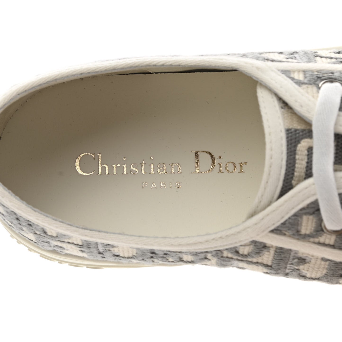 Canvas Oblique Walk'N'Dior Low Top Sneakers 40 Grey Stone
