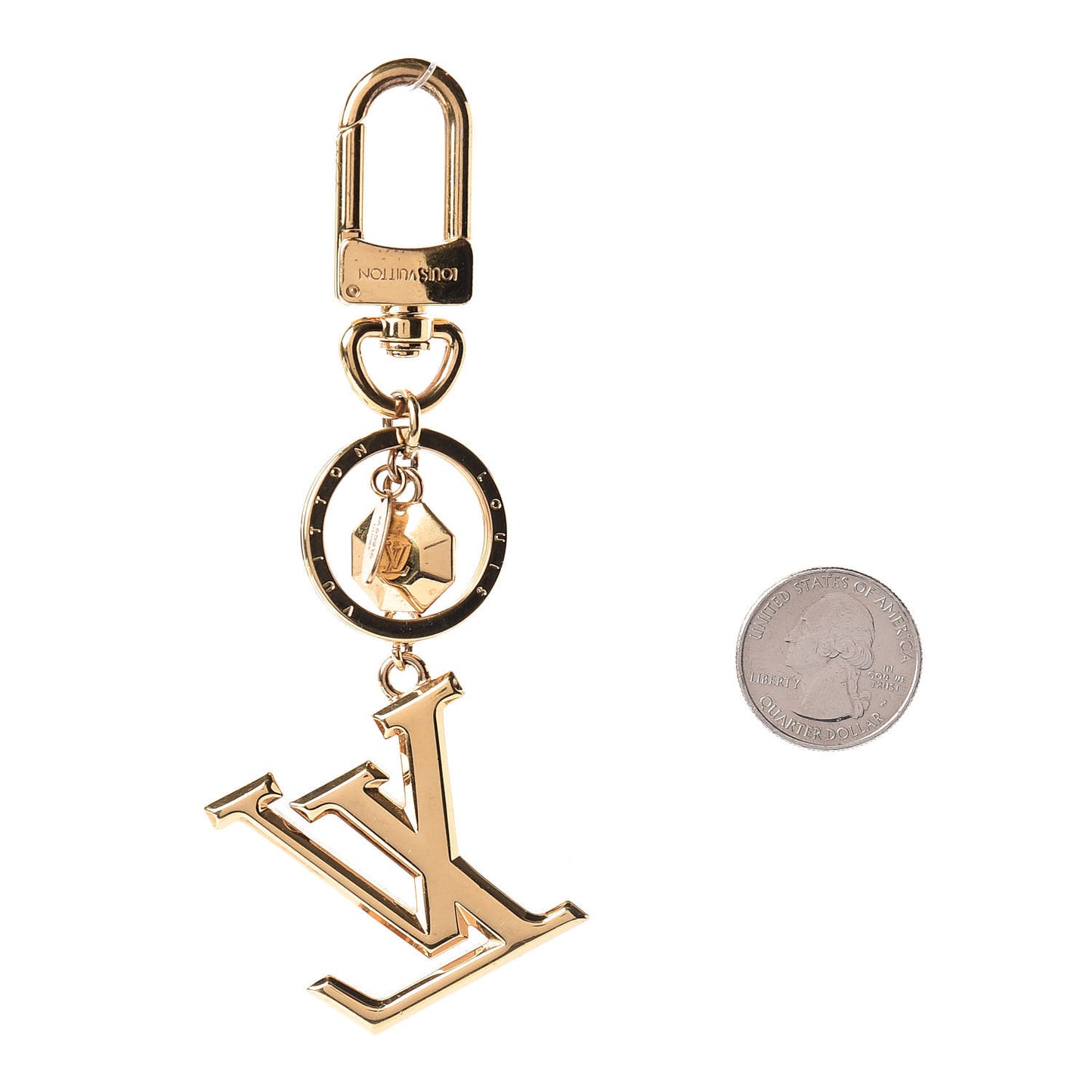 LV Facettes Bag Charm Key Holder Gold