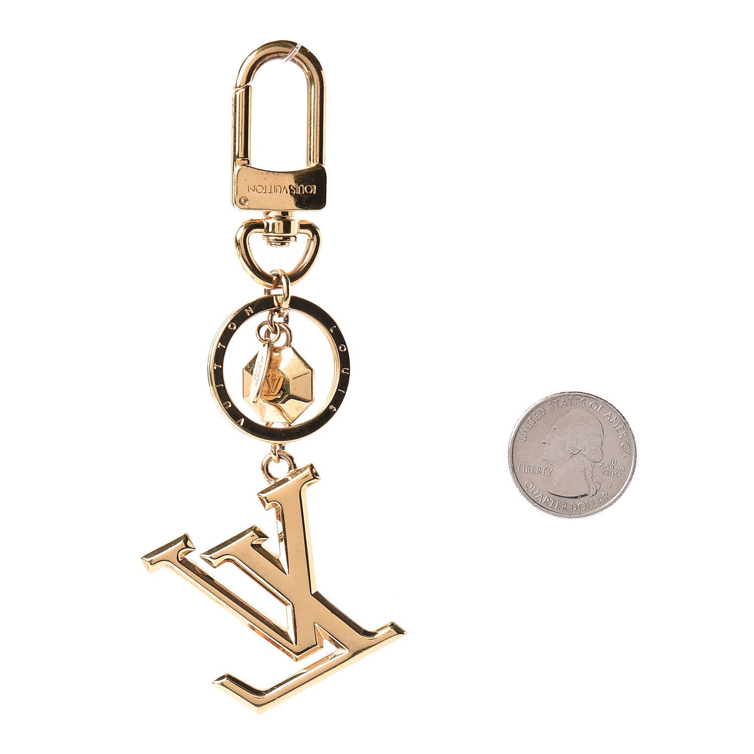 Louis Vuitton LV Facettes Bag Charm Key Holder Gold 2 of 4