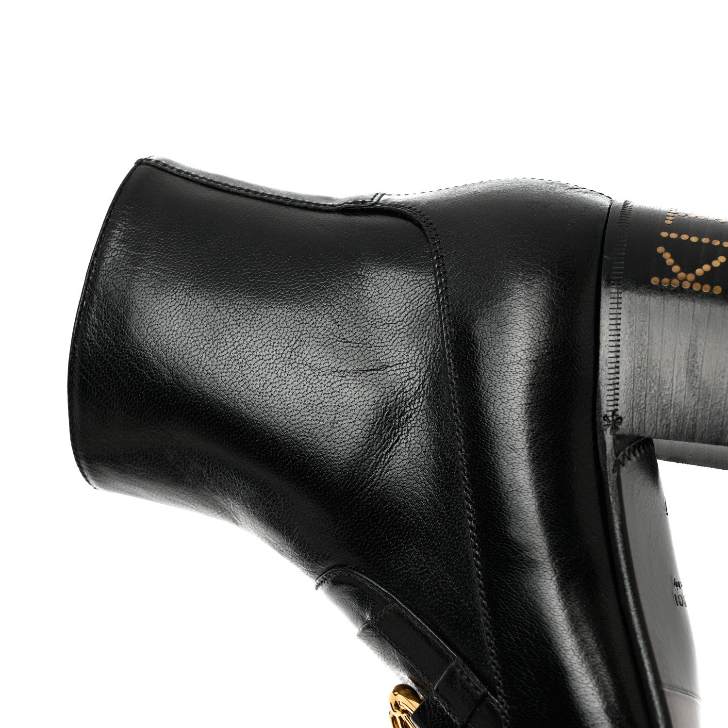 Gucci Goatskin Kitten Chain Horsebit Ankle Boots 37 Black 13 of 15