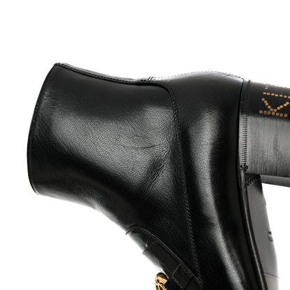 Gucci Goatskin Kitten Chain Horsebit Ankle Boots 37 Black 13 of 15