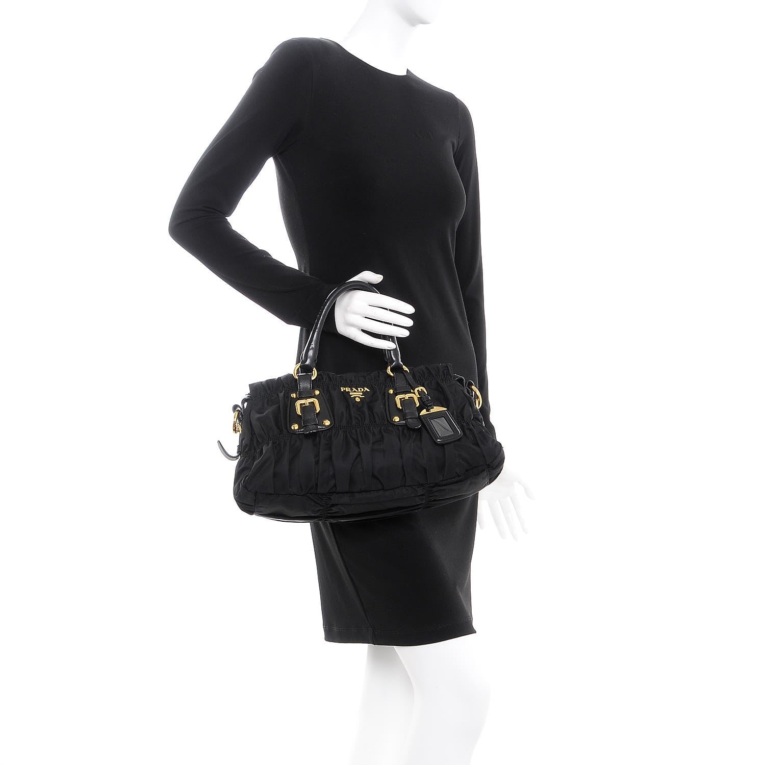 Prada Tessuto Nylon Gaufre Shopping Satchel Black 4 of 18