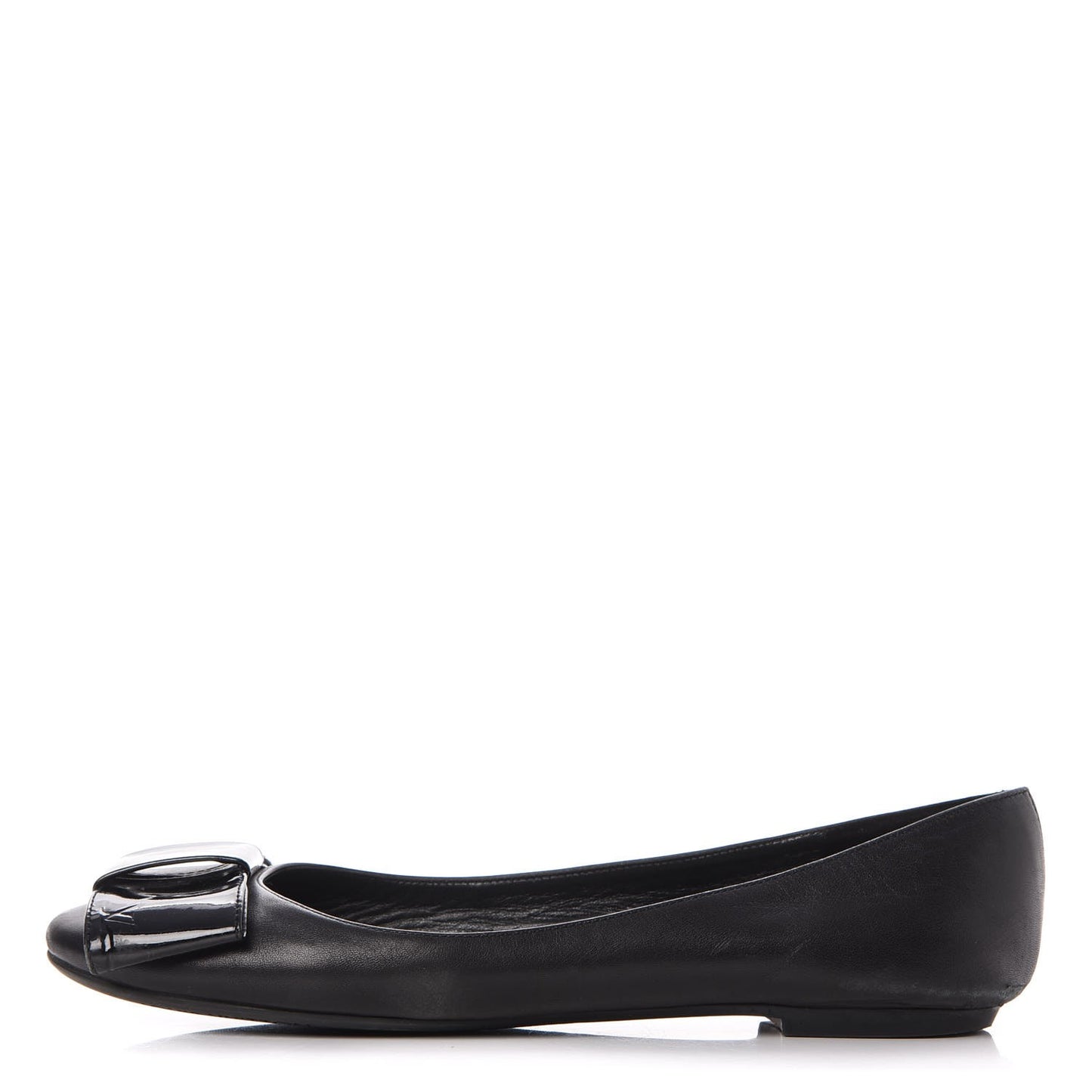 Calfskin Patent Bow Ballet Flats 36.5 Black