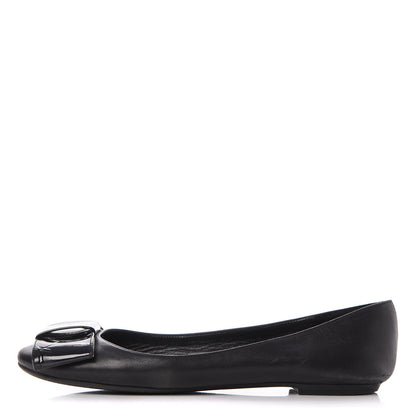 Louis Vuitton Calfskin Patent Bow Ballet Flats 36.5 Black 4 of 12