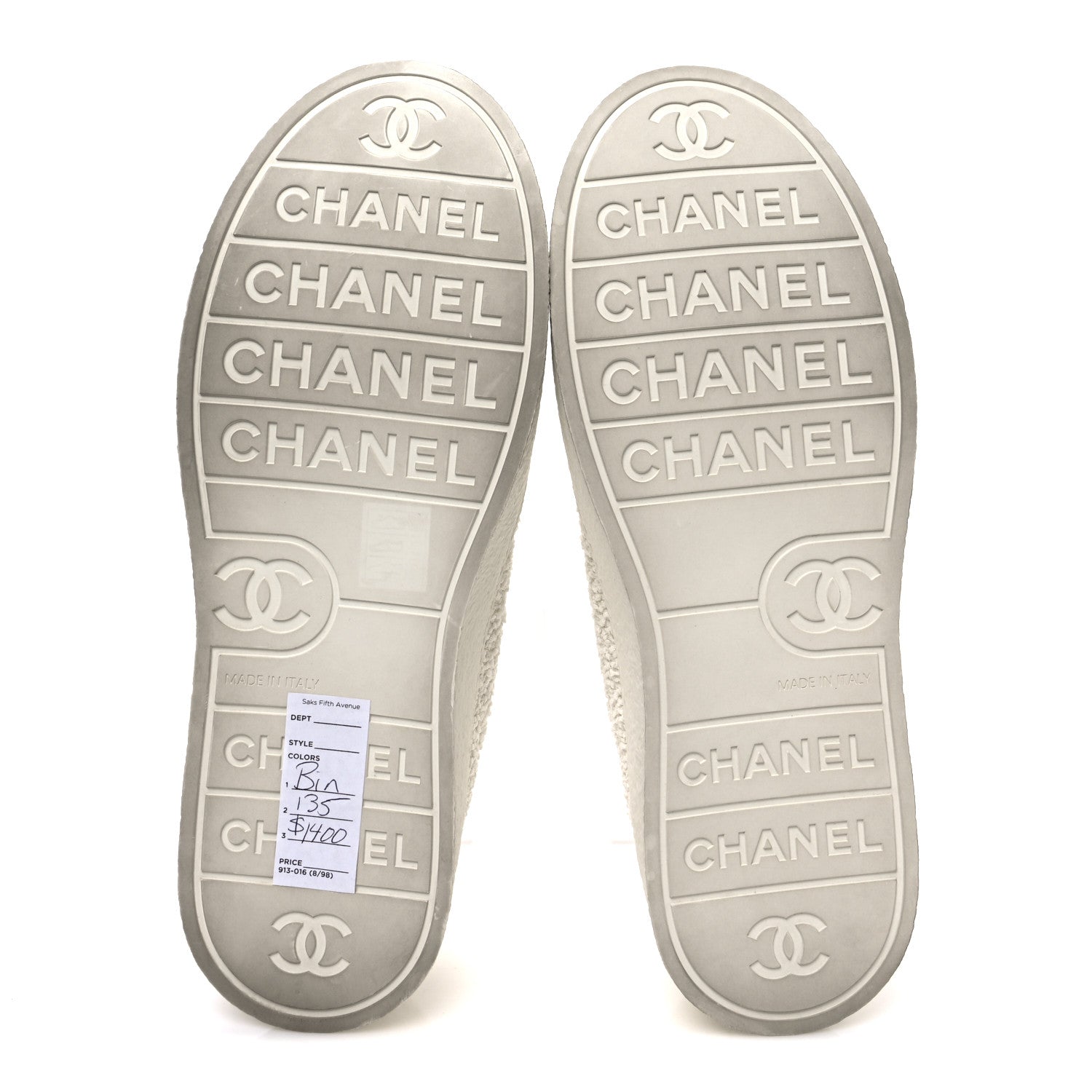 Chanel Tweed Womens CC Platform Sneakers 39.5 White 7 of 11