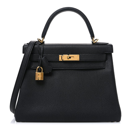 Hermes Togo Kelly Retourne 28 Black 1 of 10