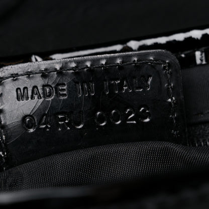 Christian Dior Canvas Patent Calfskin Saddle Bag Black 7 of 13