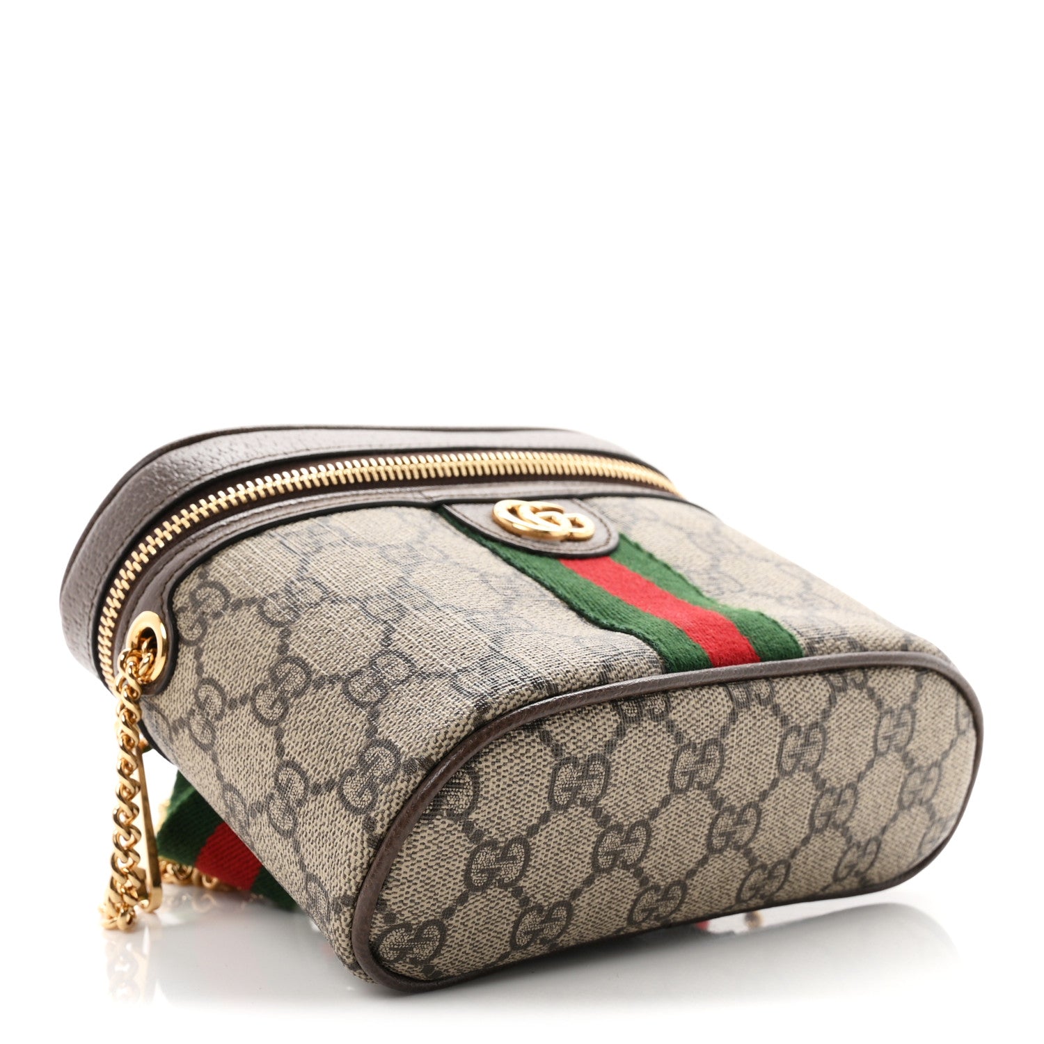 Gucci GG Supreme Monogram Textured Dollar Calfskin Web Ophidia Belt Bag 75 30 Beige Ebony New Acero 3 of 10