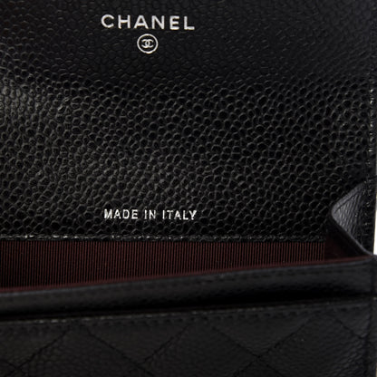 Chanel Caviar Quilted Flap Card Holder Wallet Black 7 of 9