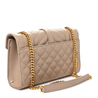Saint Laurent Grain De Poudre Textured Mixed Matelasse Triquilt Small Monogram Satchel Dark Beige 3 of 10