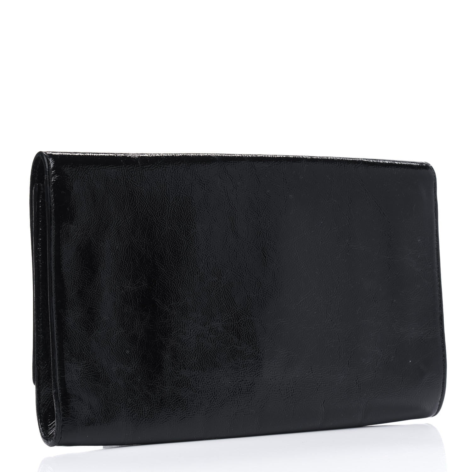 Saint Laurent Textured Patent Monogram Belle De Jour Clutch Black 2 of 4
