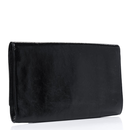 Saint Laurent Textured Patent Monogram Belle De Jour Clutch Black 2 of 4