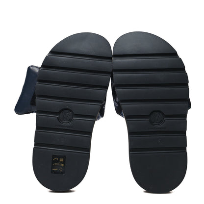 Louis Vuitton Nylon Monogram Womens Pool Pillow Comfort Mules 36 Navy Blue 5 of 8