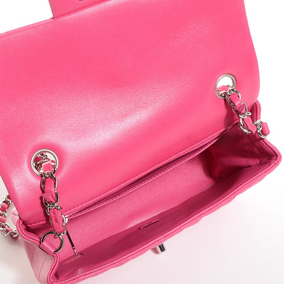 Chanel Lambskin Quilted Mini Rectangular Flap Dark Pink 5 of 8