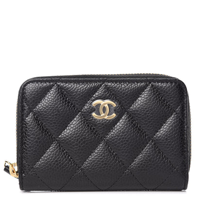 Chanel Caviar Quilted Zip Coin Purse Black 1 of 8