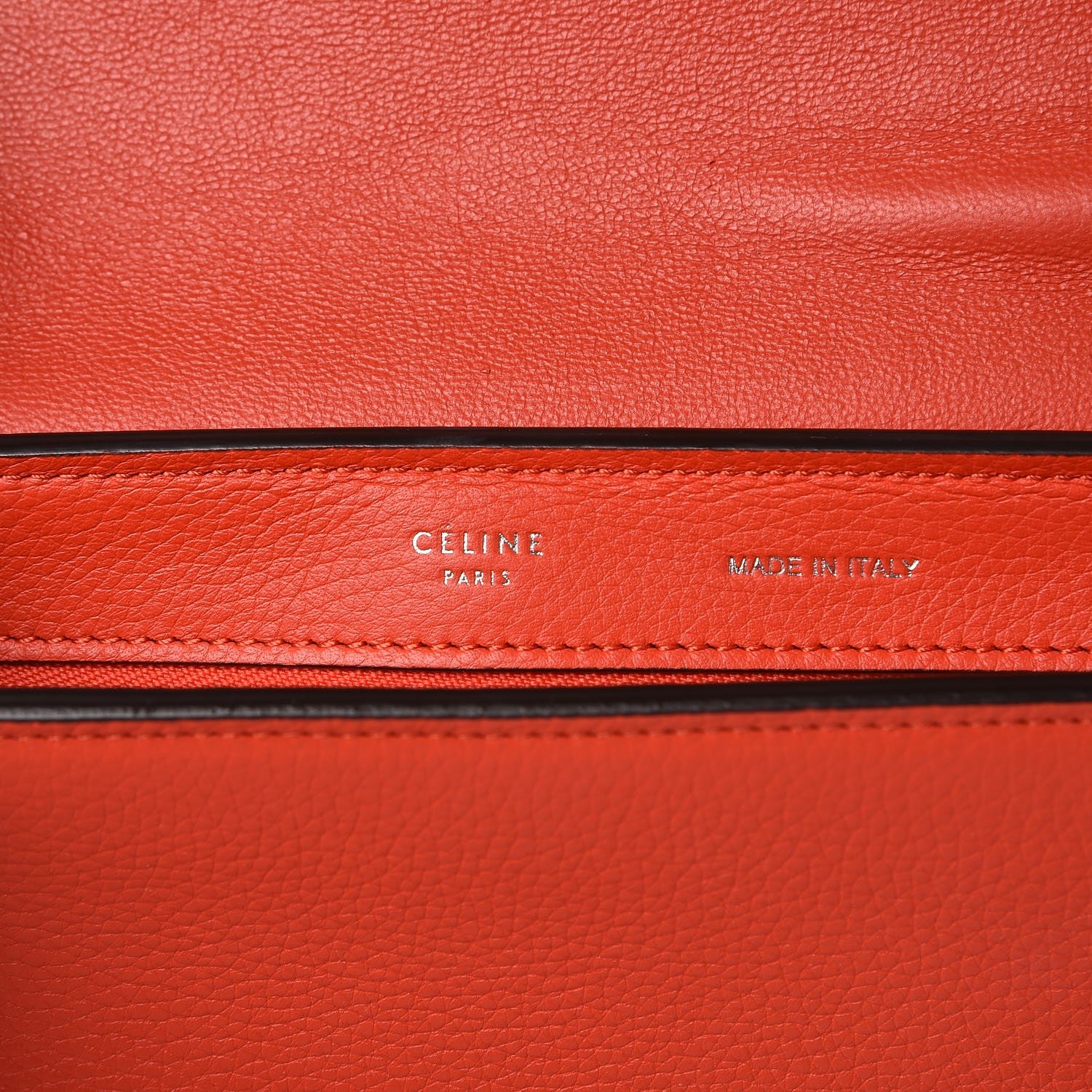 Celine Drummed Calfskin Suede Small Trapeze Vermillion 6 of 7
