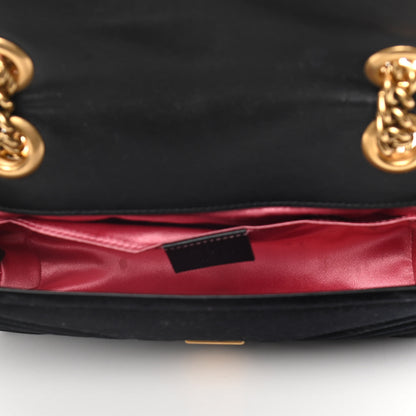 Gucci Velvet Matelasse Mini GG Marmont Shoulder Bag Black 5 of 16