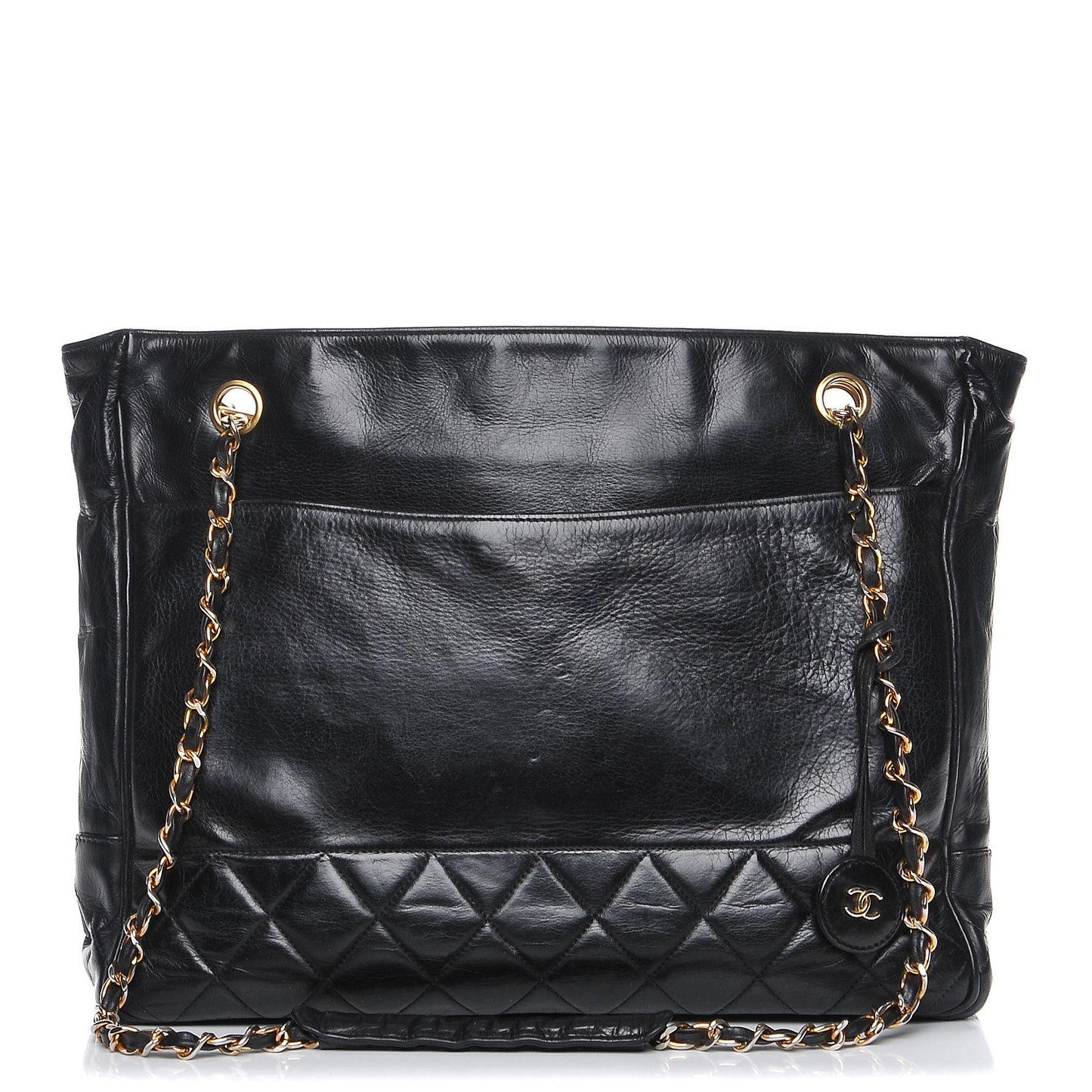 Lambskin Shopping Tote Black