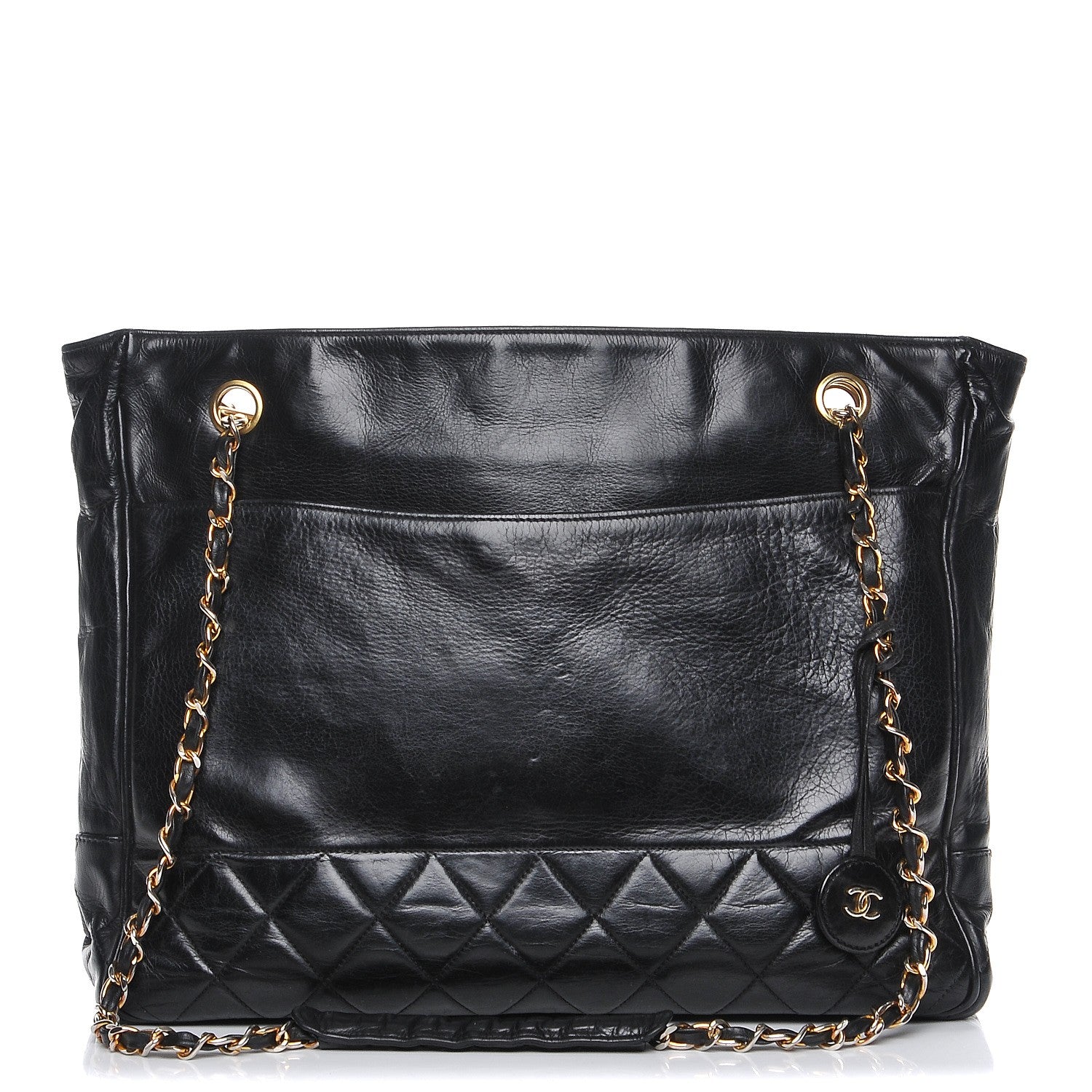Chanel Lambskin Shopping Tote Black 1 of 9