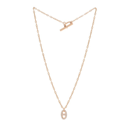 Hermes 18K Rose Gold Diamond PM New Farandole Pendant Necklace SH 3 of 5