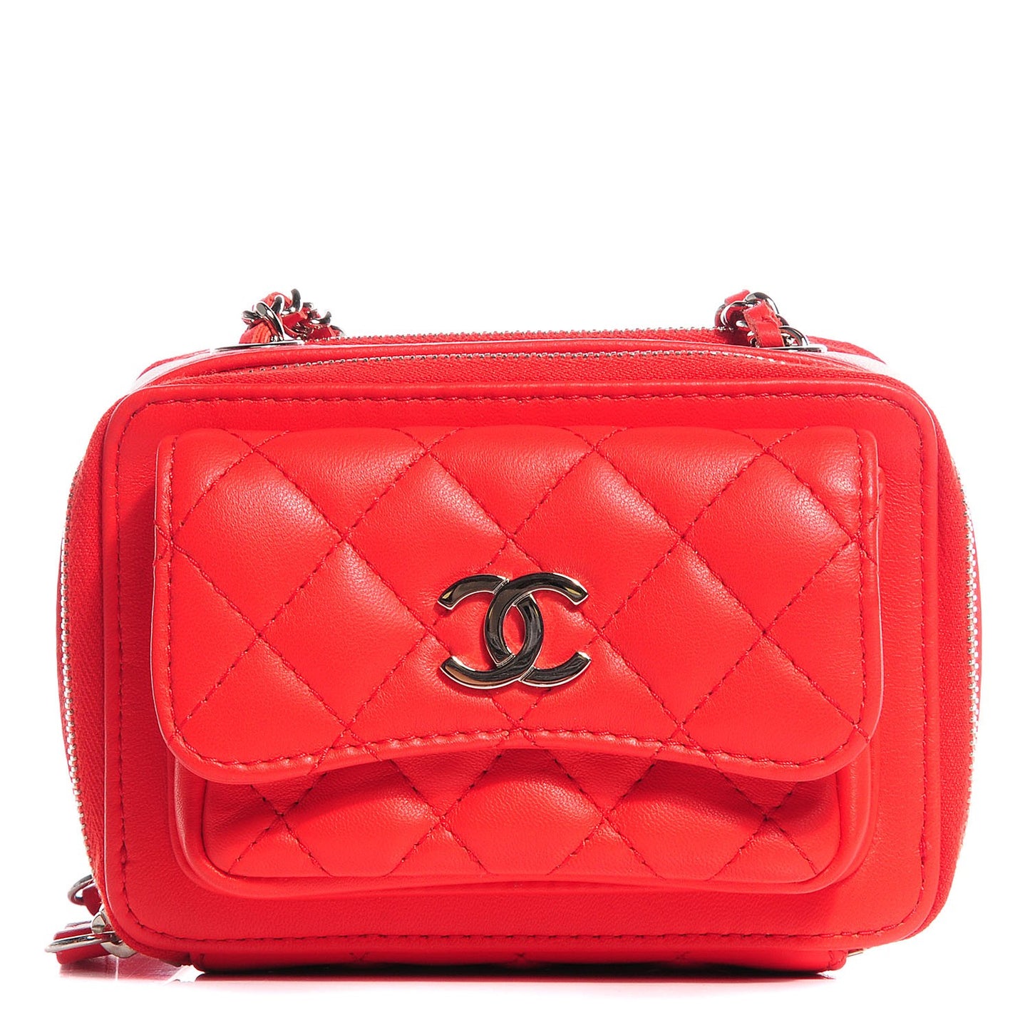 Lambskin Quilted Mini Pocket Box Red