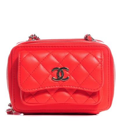 Chanel Lambskin Quilted Mini Pocket Box Red 1 of 7